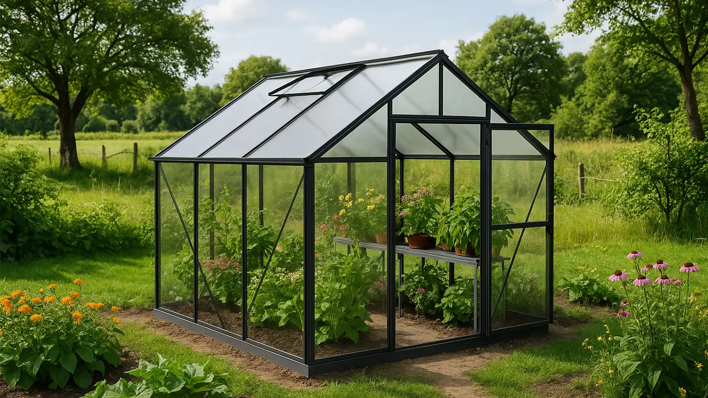 6x8 Drivhus i en landhave