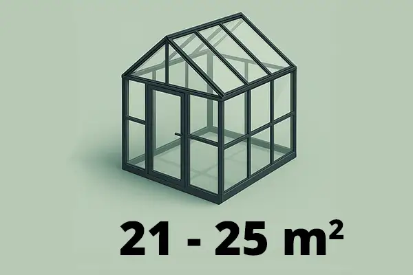 21-25 m2 drivhus