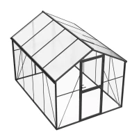 Drivhus Premium Sort 307 cm - Glas/Polycarbonat