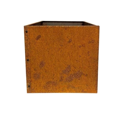Cortenstål højbed 40x40 cm – rustik og moderne Kvadratisk højbed i cortenstål med rusten overflade – 40x40x40 cm
