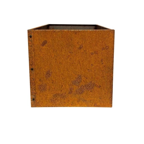 Cortenstål højbed 40x40 cm – rustik og moderne Kvadratisk højbed i cortenstål med rusten overflade – 40x40x40 cm