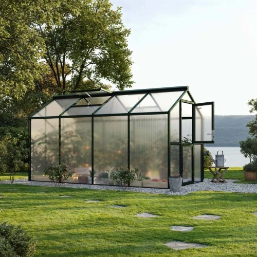 Greenhouse Galant IV, only polycarbonate, fir green Greenhouse Galant IV, only polycarbonate, fir green
