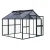 Greenhouse Novum III, 4 mm glass + polycarbonate, fir green